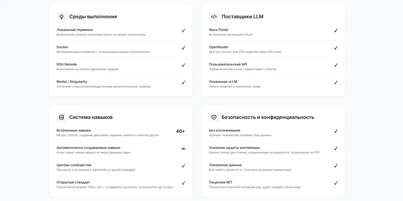 основные возможности Hermes Agent